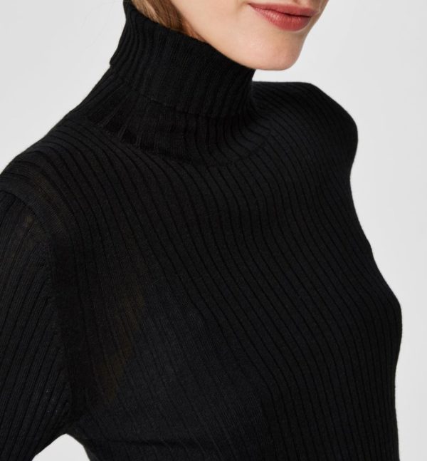 Selected Femme Costa rib rollneck black
