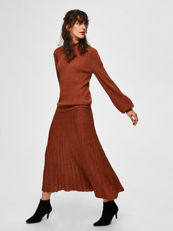 Selected Femme Zamba skirt Ginger bread