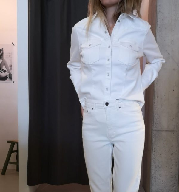 Gestuz AstridGZ denim blouse Bright white