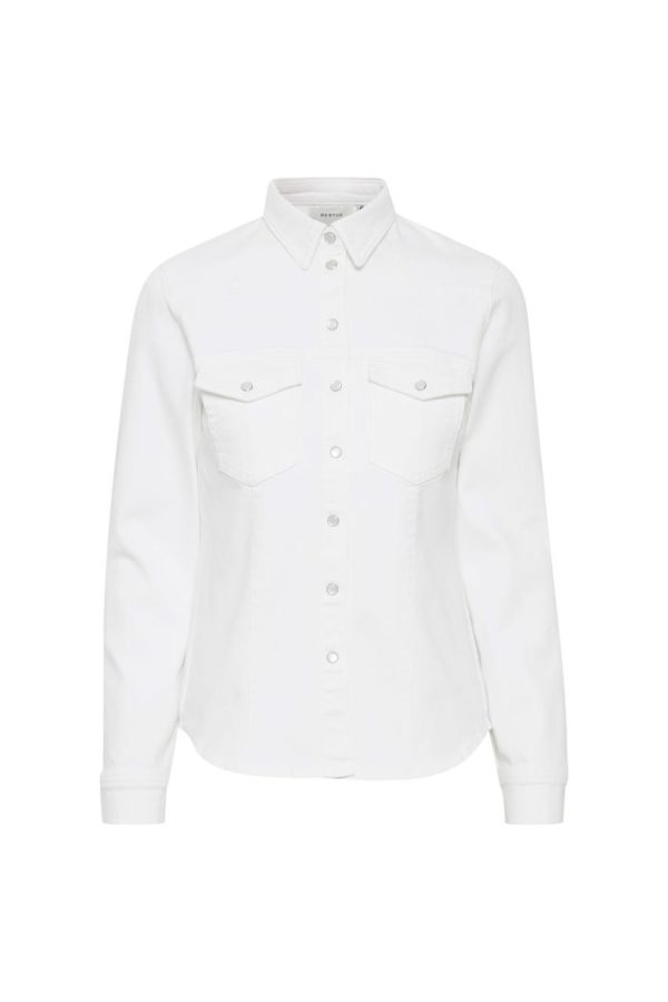 Gestuz AstridGZ denim blouse Bright white