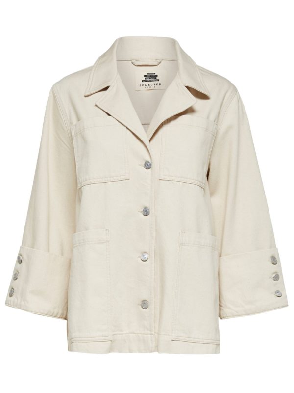 Selected Femme Helena denim jacket White
