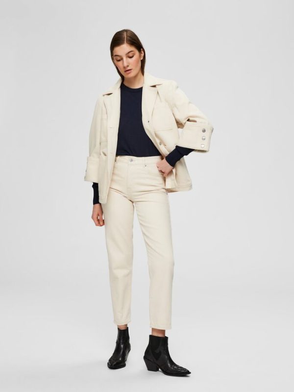 Selected Femme Helena denim jacket White