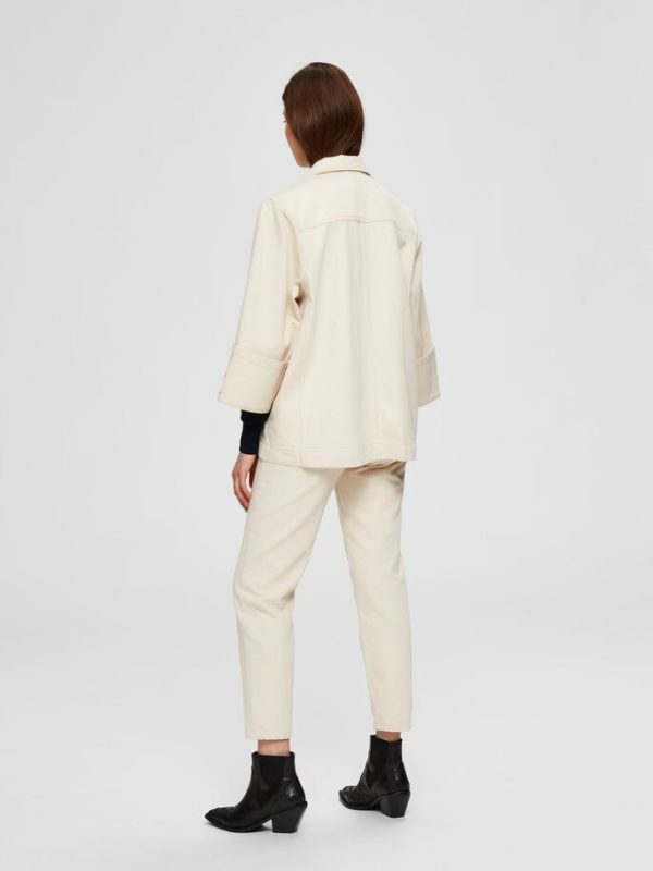 Selected Femme Helena denim jacket White