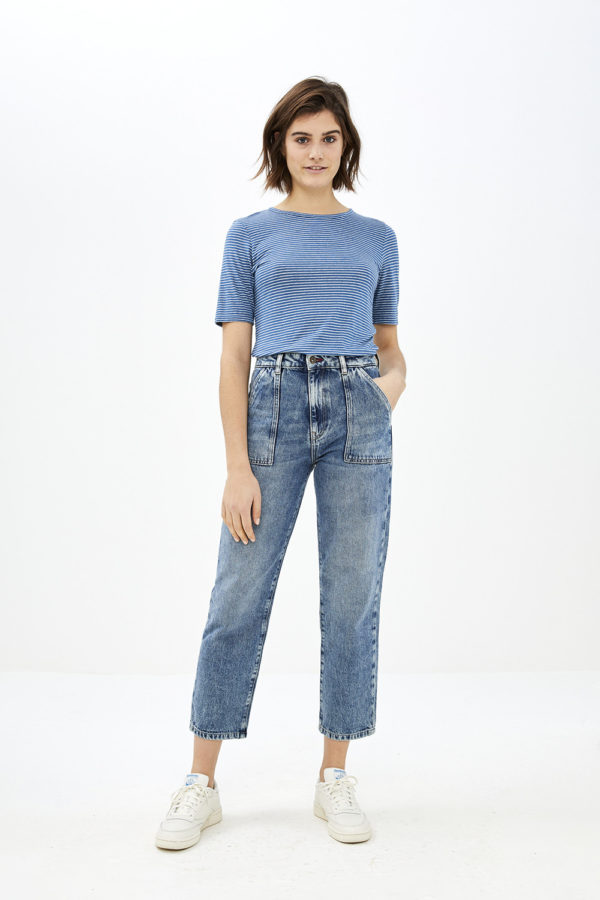 By Bar Maya stripe melee top Indy grey