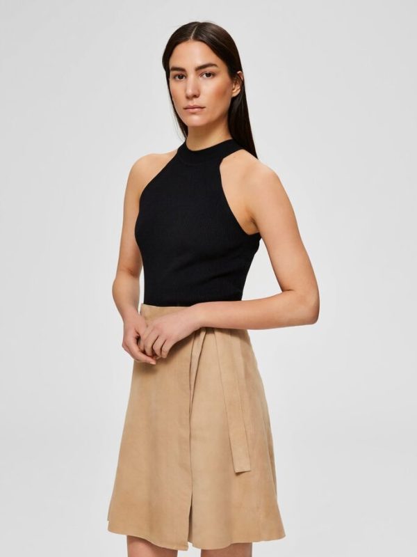 Selected Femme Solita knit top Black