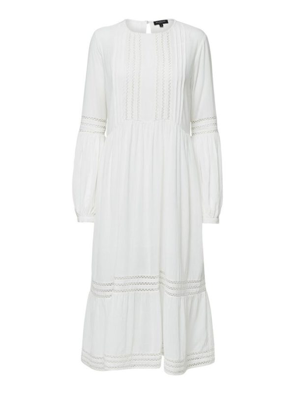 Selected Femme Valentina midi dress White