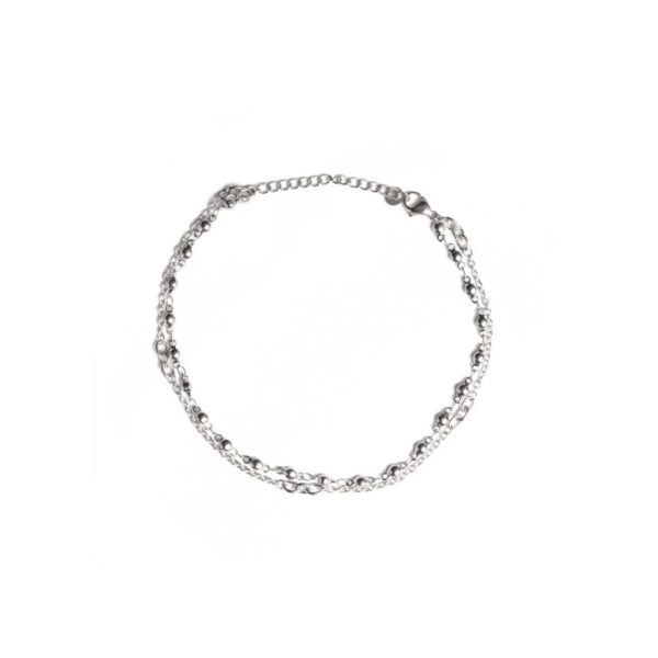 Madam the Label double dots anklet Steel