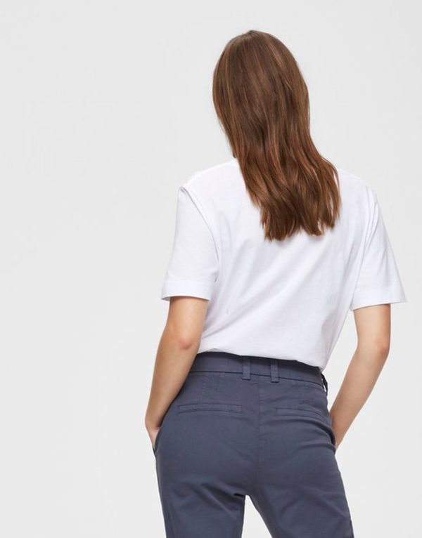 Selected Femme Essential Standard v-neck Bright white