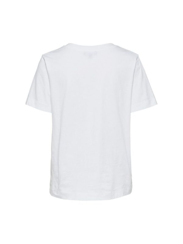 Selected Femme Essential Standard v-neck Bright white