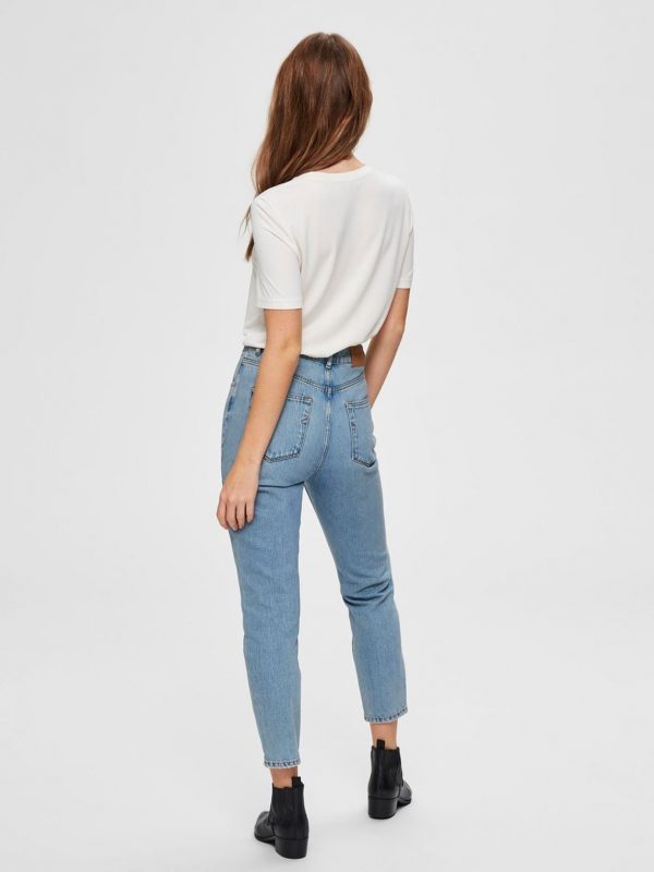 Selected Femme Frida mom jeans Light blue