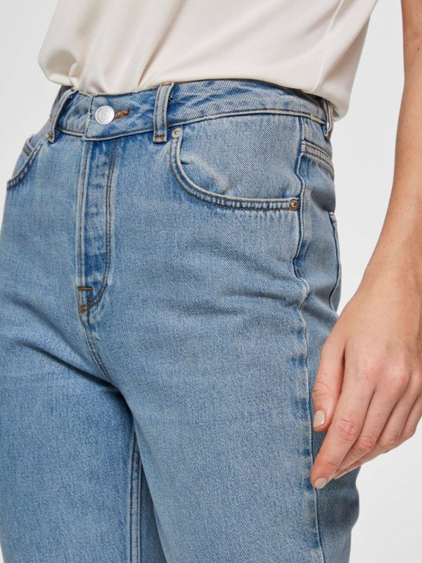 Selected Femme Frida mom jeans Light blue