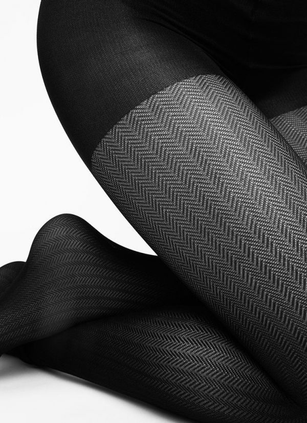 Swedish stockings Nina fishbone black