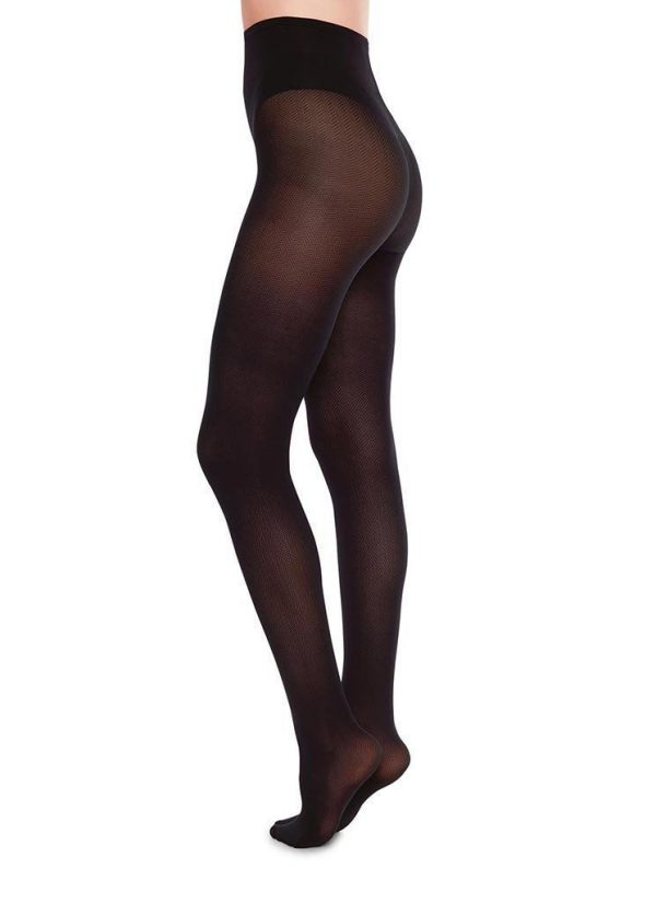 Swedish stockings Nina fishbone black