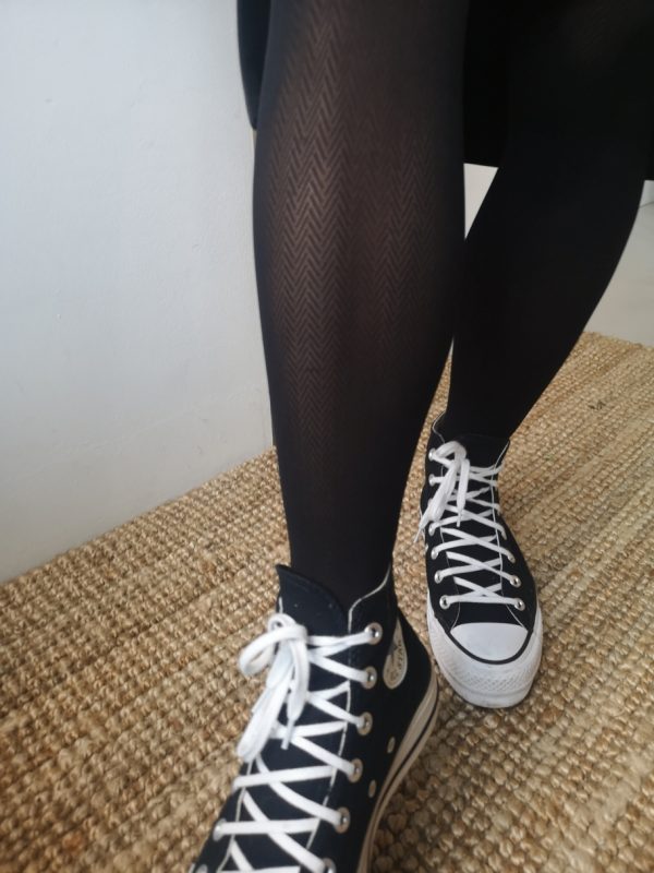 Swedish stockings Nina fishbone black