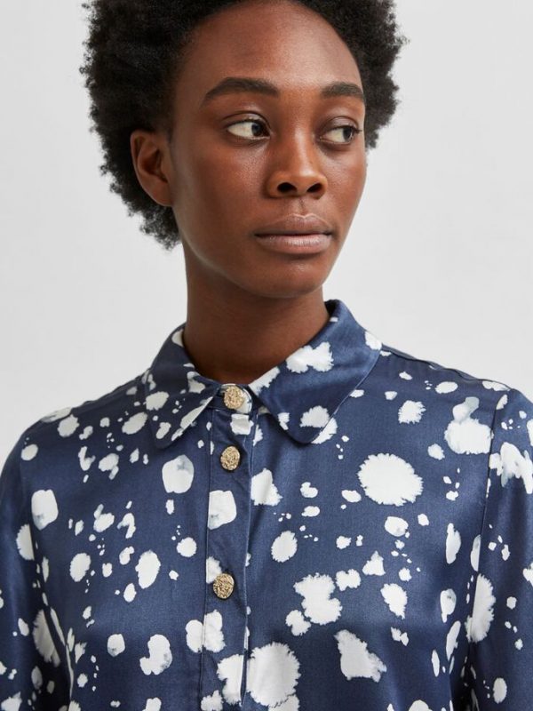 Selected Femme Minnie top Dark sapphire