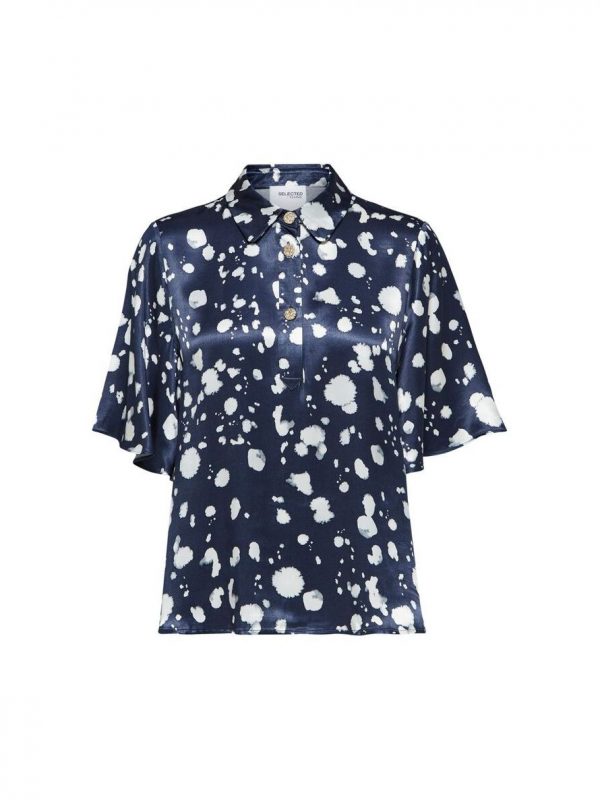 Selected Femme Minnie top Dark sapphire