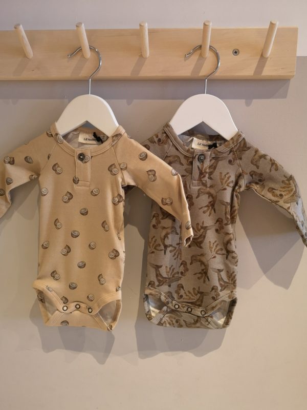 Lil' Atelier Geo LS bodysuit Coconut or Ocean