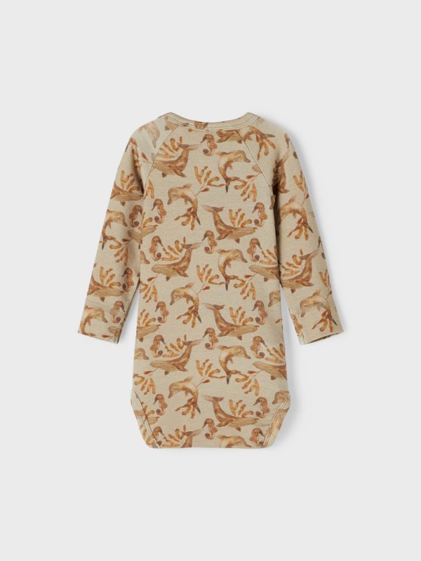 Lil' Atelier Geo LS bodysuit Coconut or Ocean