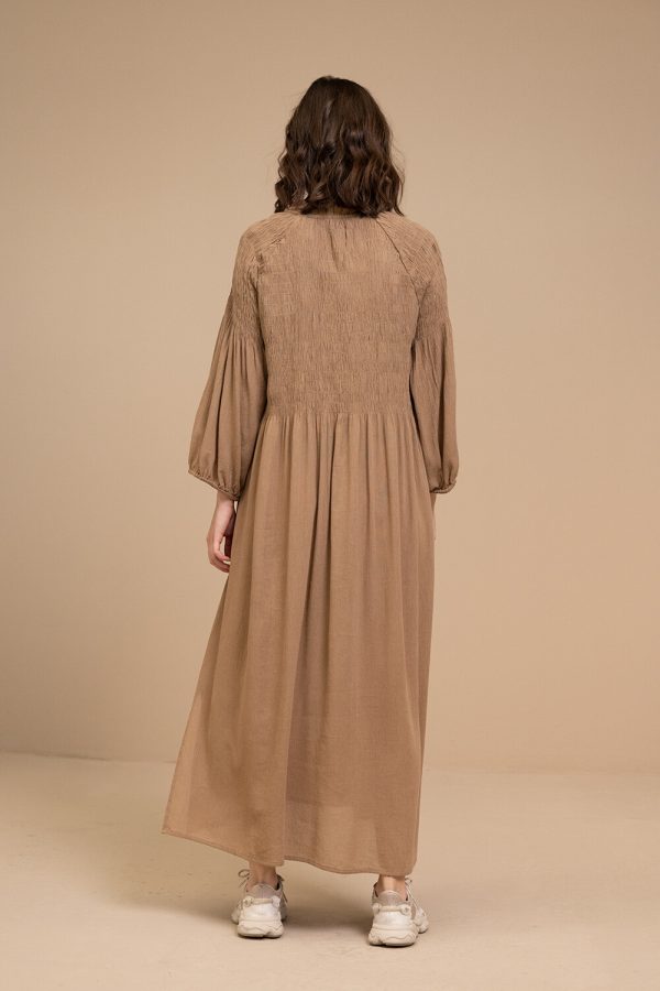 By Bar Loulou smocked dress dry Khaki