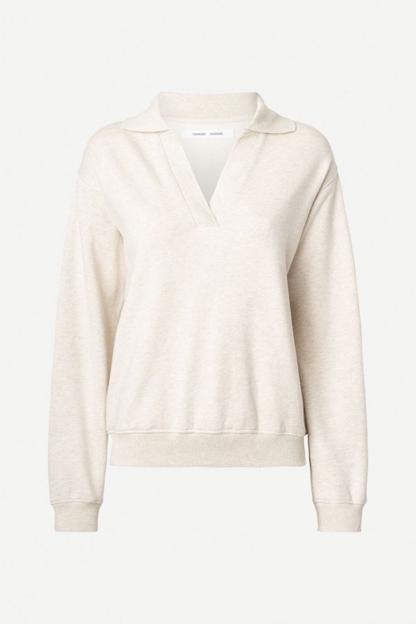 Samsøe & Samsøe Elli polo Whisper white melee