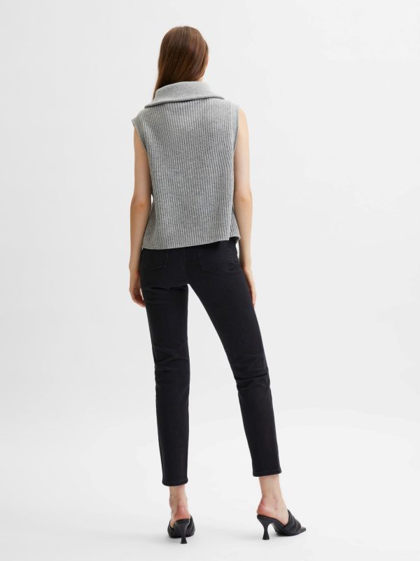 Selected Femme Kally knit vest Grey
