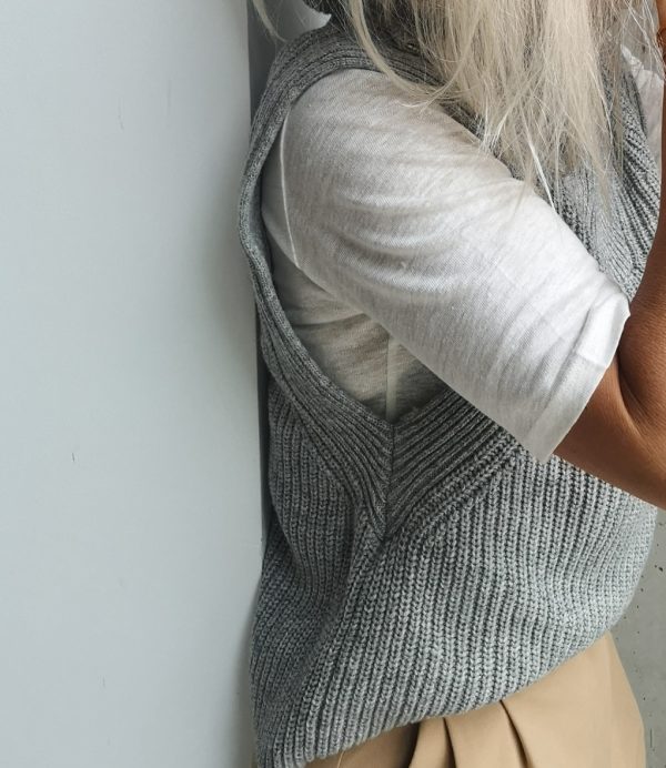 Selected Femme Kally knit vest Grey