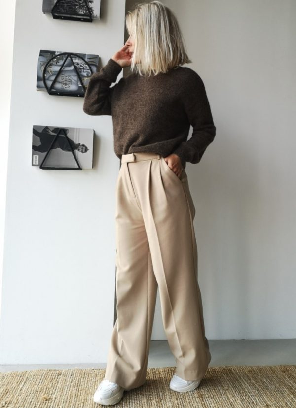Another Label Moore pleated pants Beige