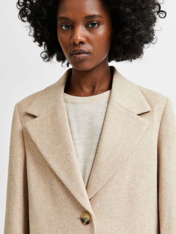 Selected Femme Sasja handmade coat Beige