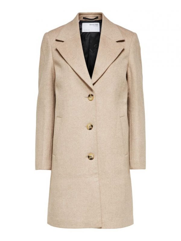 Selected Femme Sasja handmade coat Beige