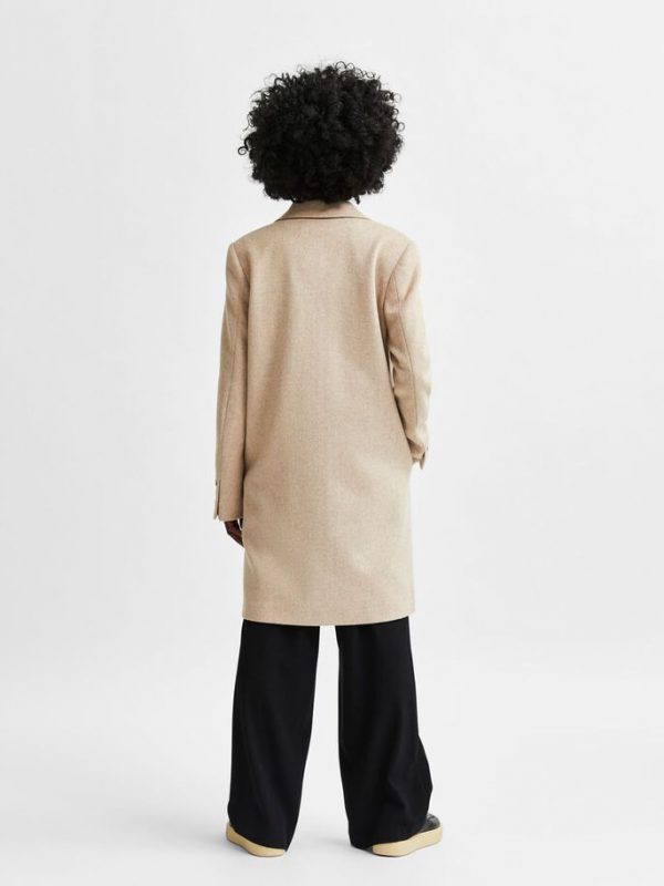 Selected Femme Sasja handmade coat Beige