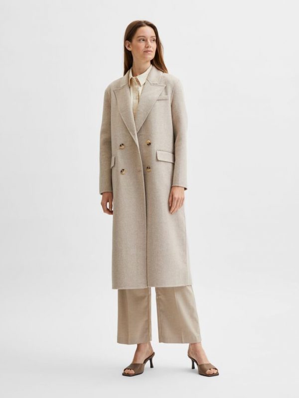 Selected Femme Tama handmade coat Sandshell