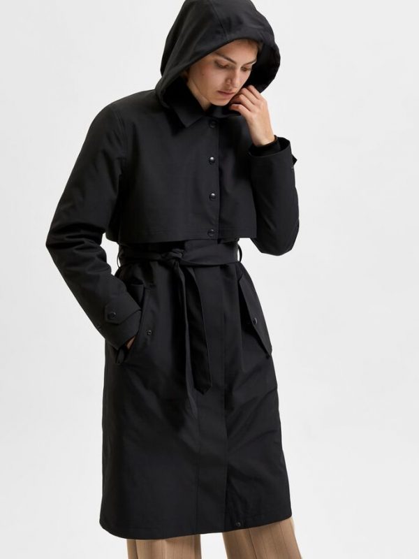Selected Femme Helena tech coat black