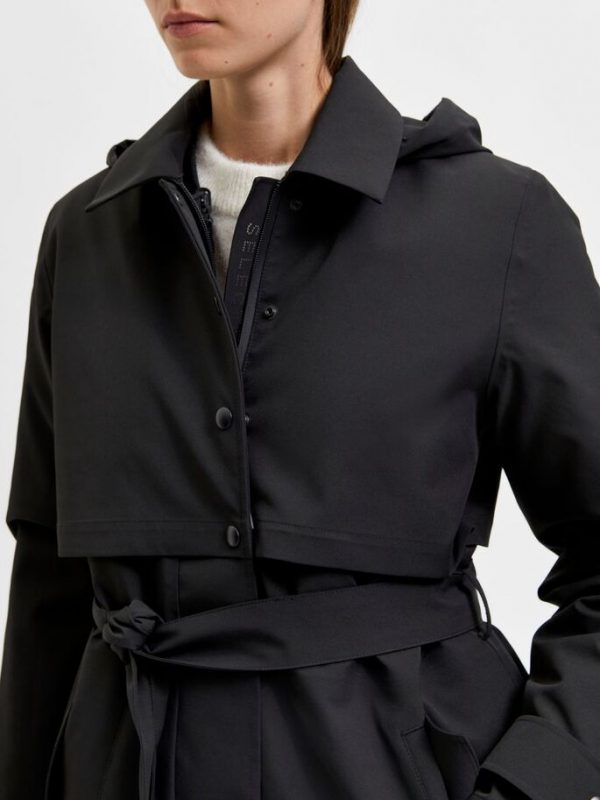 Selected Femme Helena tech coat black