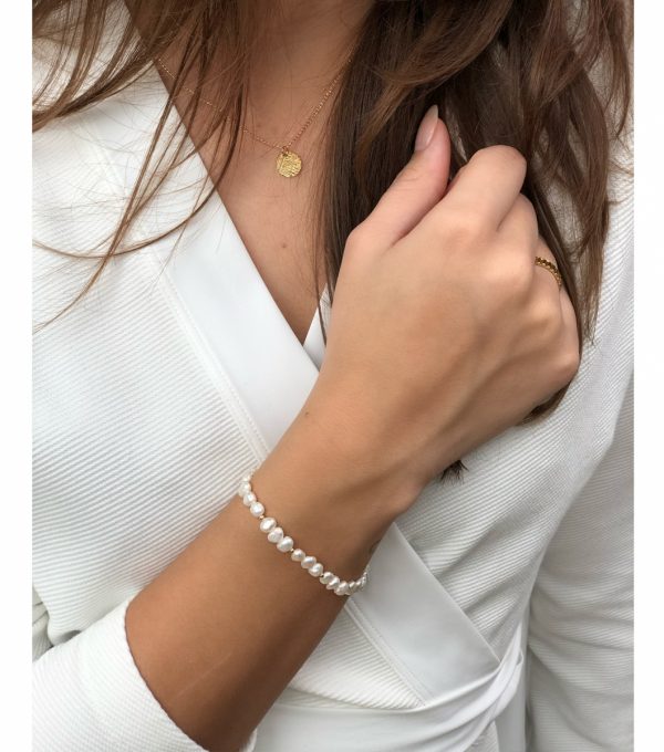 MIAB bracelet flat pearl Gold