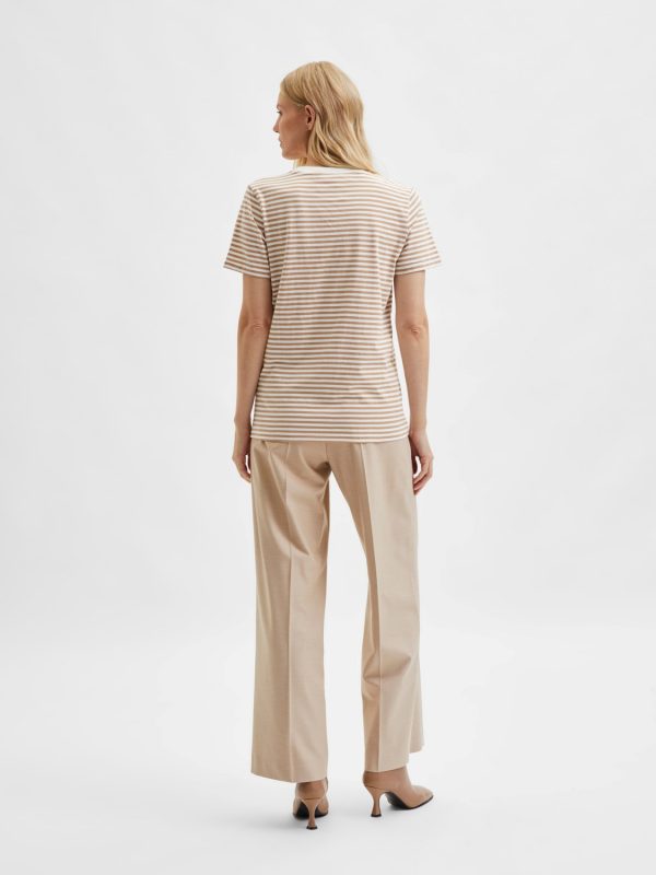 Selected Femme My Perfect Tee stripes Tannin