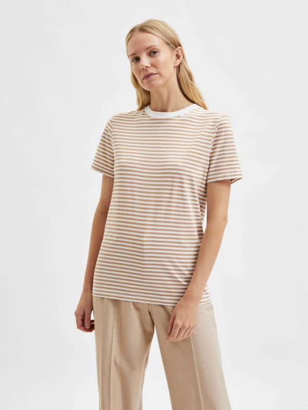 Selected Femme My Perfect Tee stripes Tannin