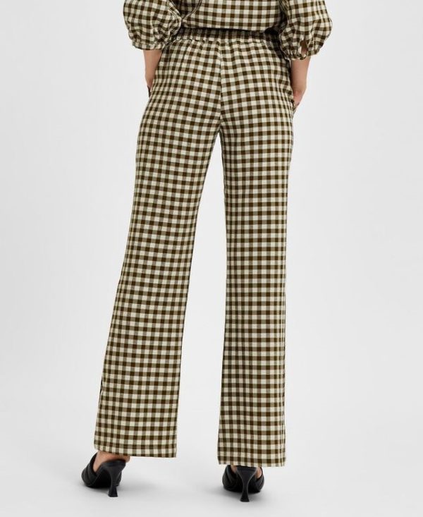Selected Femme Lucilla flared pants Dark olive