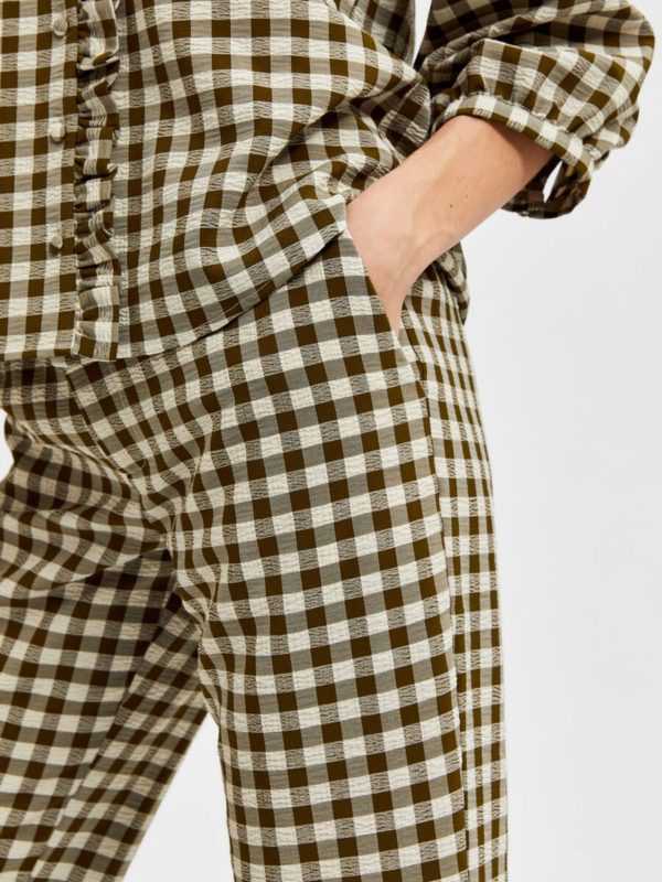 Selected Femme Lucilla flared pants Dark olive