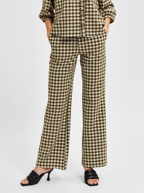Selected Femme Lucilla flared pants Dark olive