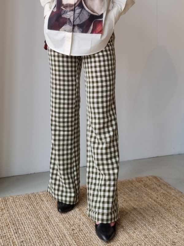 Selected Femme Lucilla flared pants Dark olive