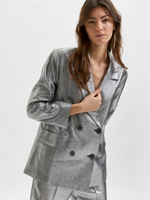 Selected Femme Sana blazer Silver