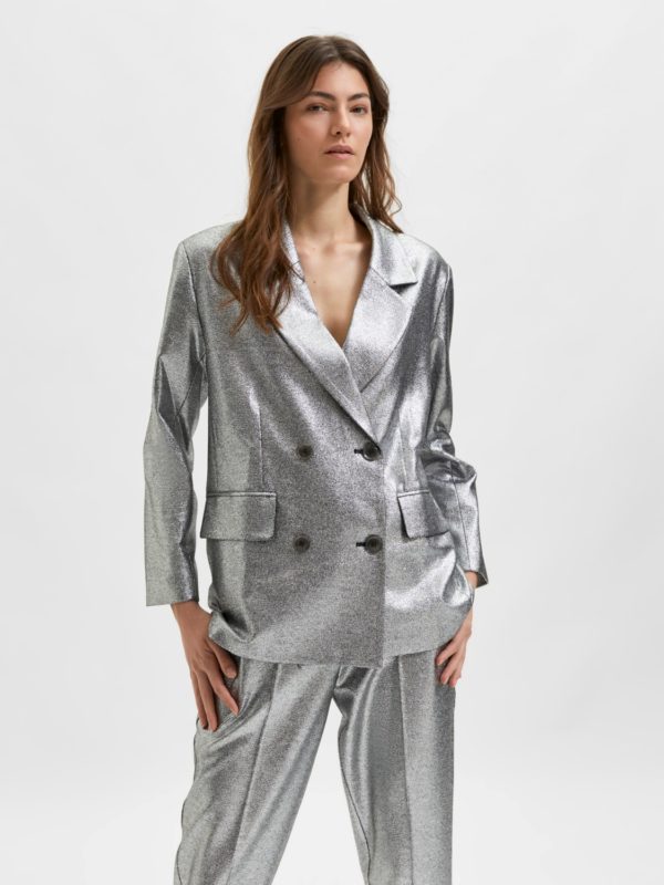 Selected Femme Sana blazer Silver