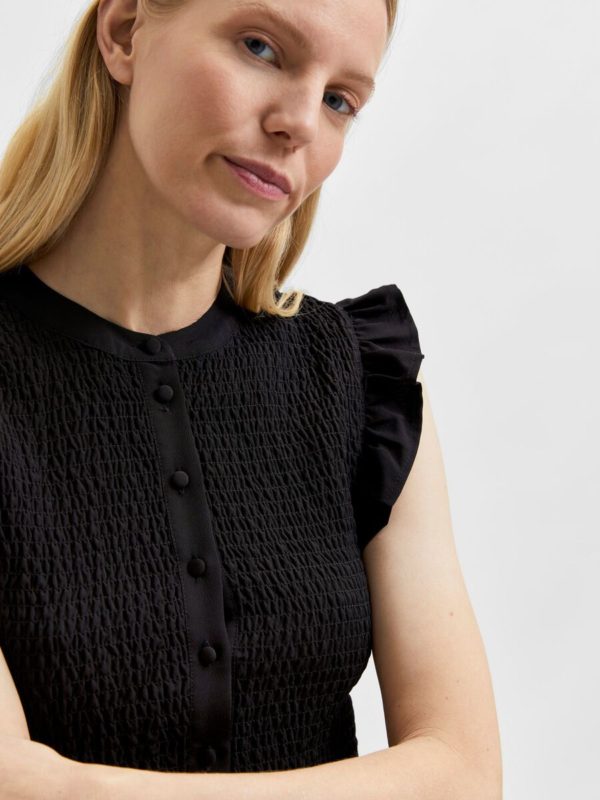 Selected Femme Gianna smock shirt Black