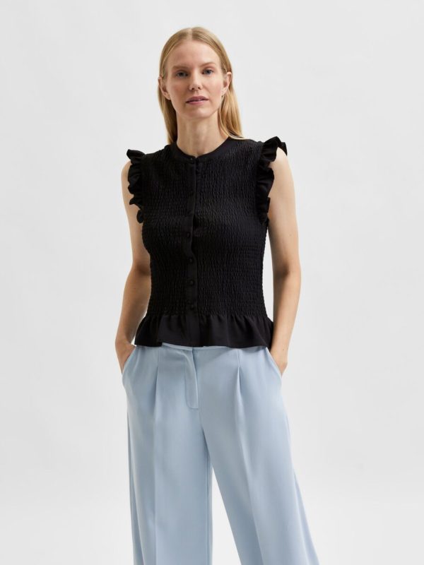 Selected Femme Gianna smock shirt Black
