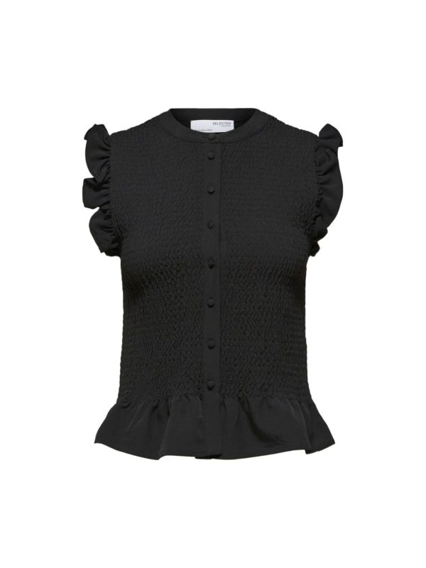 Selected Femme Gianna smock shirt Black