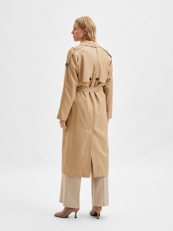 Selected Femme New Bren trenchcoat Cornstalk