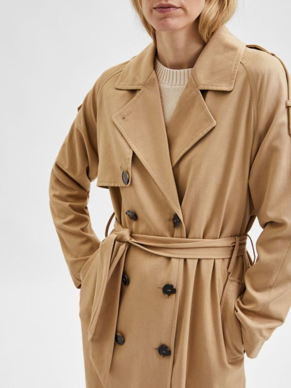 Selected Femme New Bren trenchcoat Cornstalk
