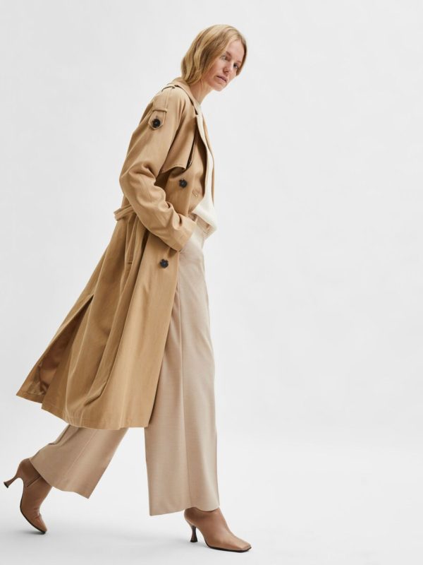 Selected Femme New Bren trenchcoat Cornstalk