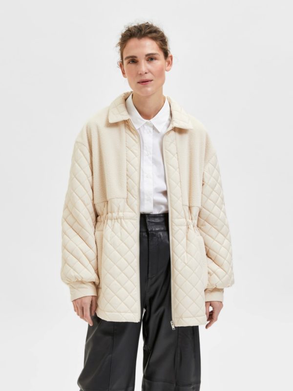 Selected Femme Norma quilted teddy jacket