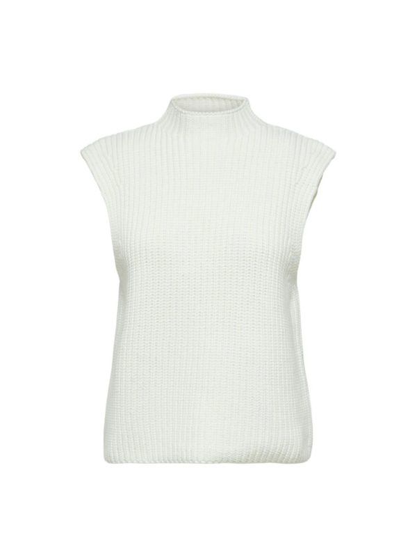 Selected Femme Melena knit vest Snow white
